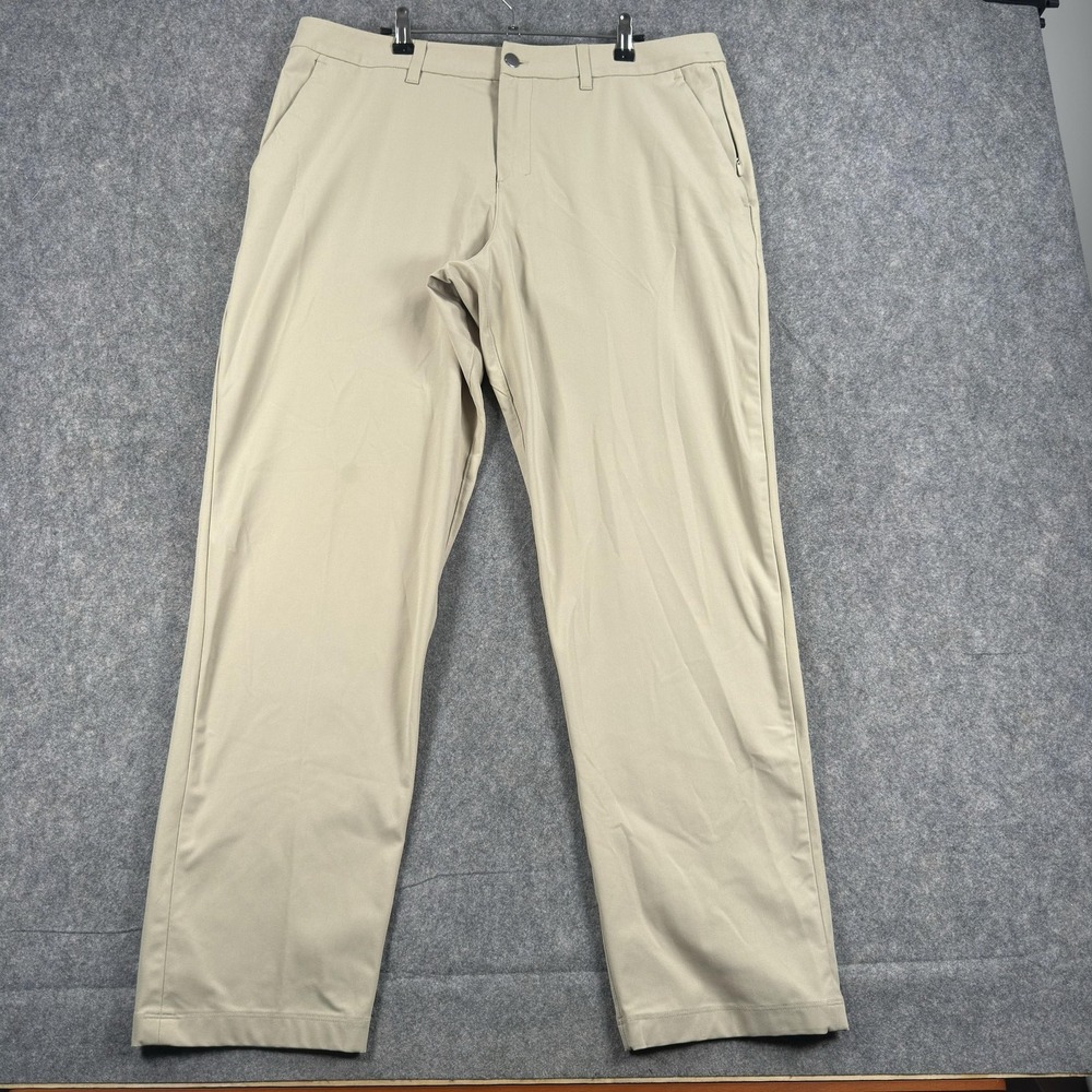 Lululemon ABC Pants Mens 36x29 Beige Regular Fit Microfiber Chino - Picture 2 of 12
